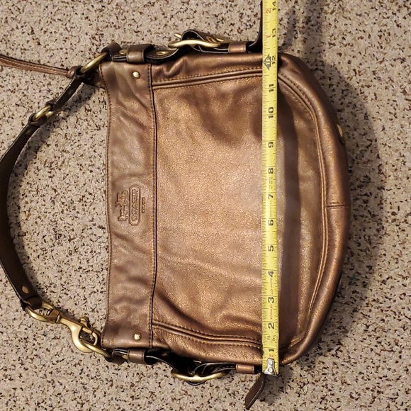 Coach Large Zoe Gold Bronze Metallic Leather Hobo Bag - Picture 3 of 11